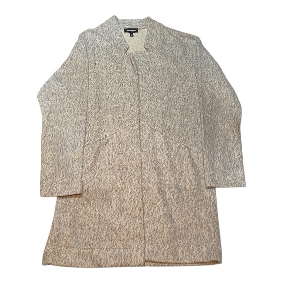 Express Women’s M Grey Cardigan Jacket Open Coat Neutral Career Office - Picture 2 of 8